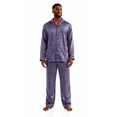 thumbnail image 1 of Up2date Fashion Pajamas Set Mens Silk Satin Long Sleeve Loungewear Two-Piece Sleepwear Button-Down Pj with Full Pants, 1 of 3