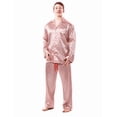 thumbnail image 1 of Up2date Fashion Pajamas Set Mens Silk Satin Long Sleeve Loungewear Two-Piece Sleepwear Button-Down Pj with Full Pants, 1 of 4