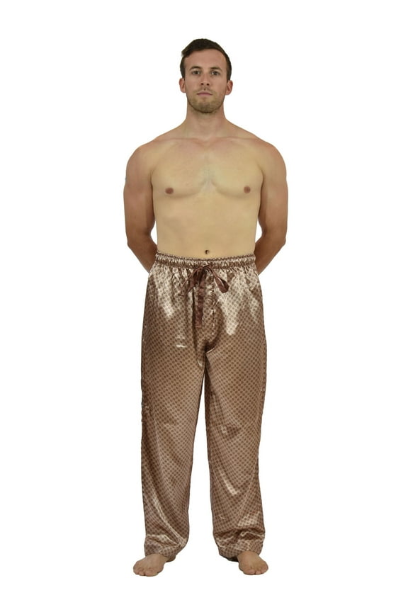 's Men's Tie Print Satin Lounge / Sleep Pants