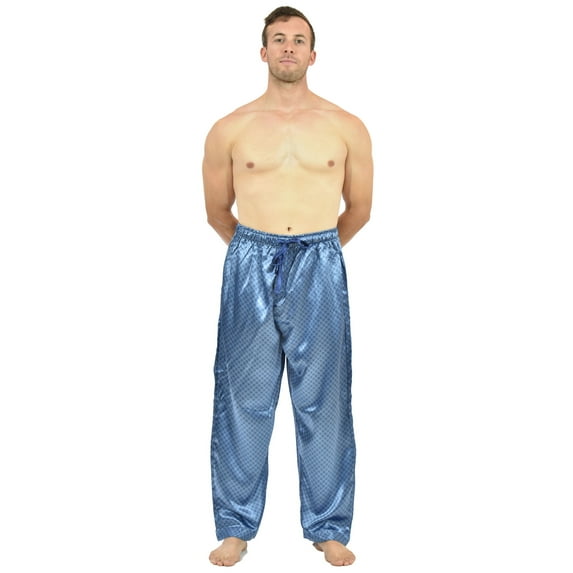 Up2date Fashion's Men's Tie Print Satin Lounge / Sleep Pants