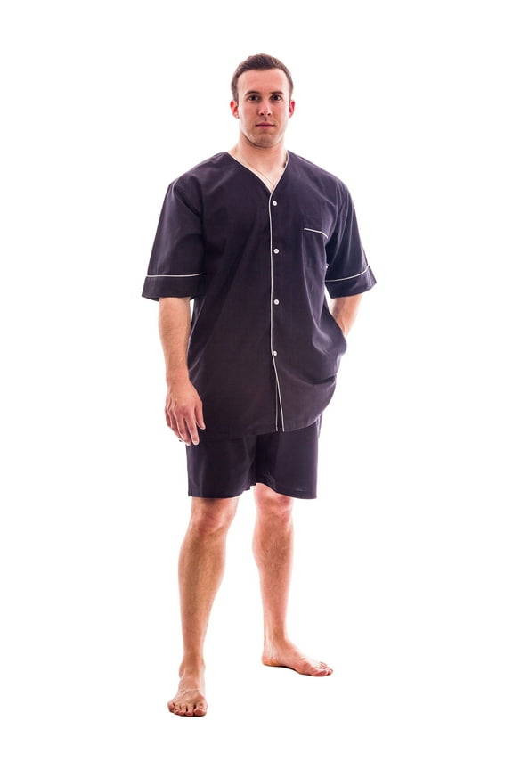 's Men's Woven Short-Sleeve Pajama Set with Shorts