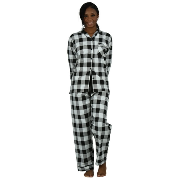 Up2date Fashion's Women's 100% Cotton Flannel Full-Sleeve Pajama Set with Piping
