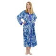 thumbnail image 1 of Up2date Fashion's Women's Blue Animal Print Long Robe with Pockets, 1 of 3