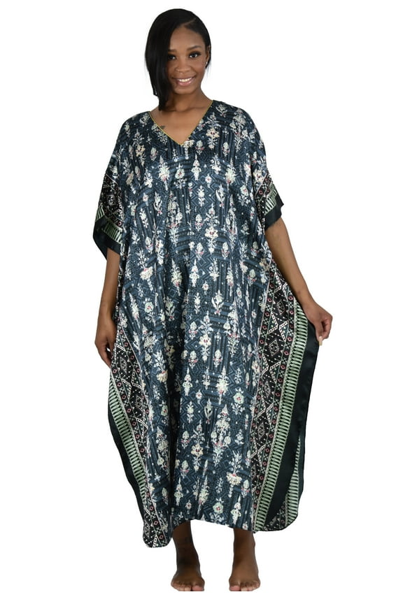 's Women's Caftan / Kaftan, Antique Forrestal Print, One Size Muumu, Style Caf-103