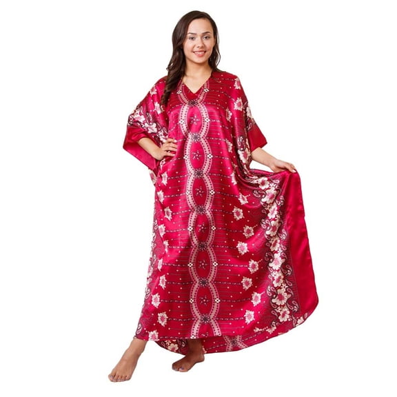 Up2date Fashion's Women's Caftan / Kaftan, Cherry Blossom Floral Print