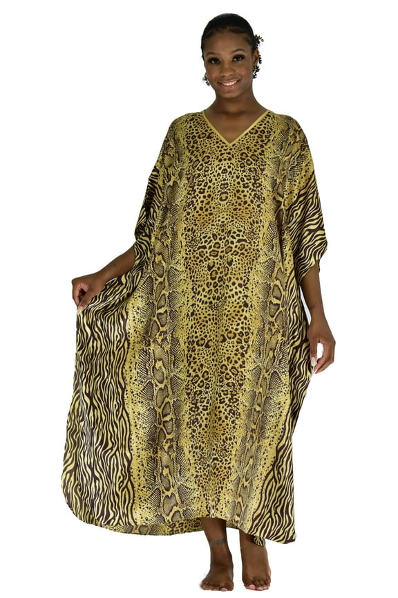 's Women's Caftan / Kaftan, Golden Animal Print, Style Caf-3C3GD