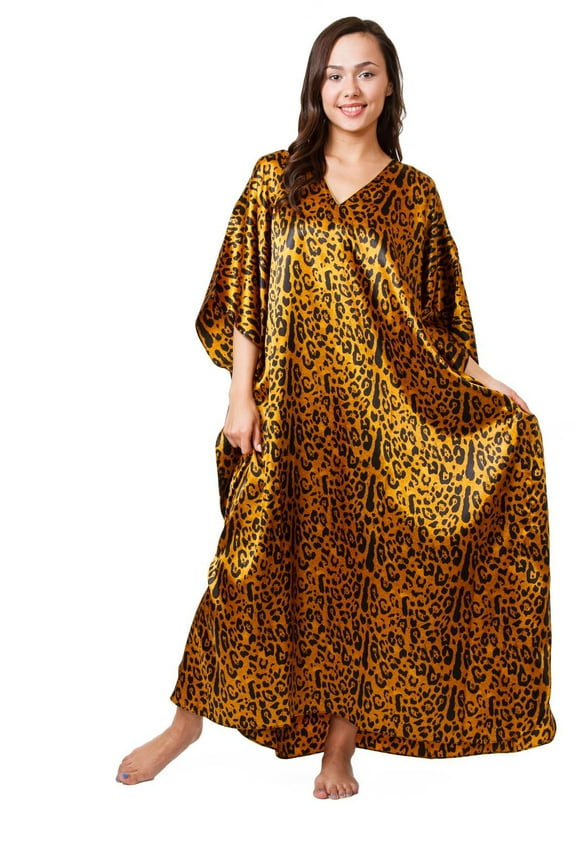 's Women's Caftan / Kaftan / Muumuu / Mumu, Golden Animal Print, One Size