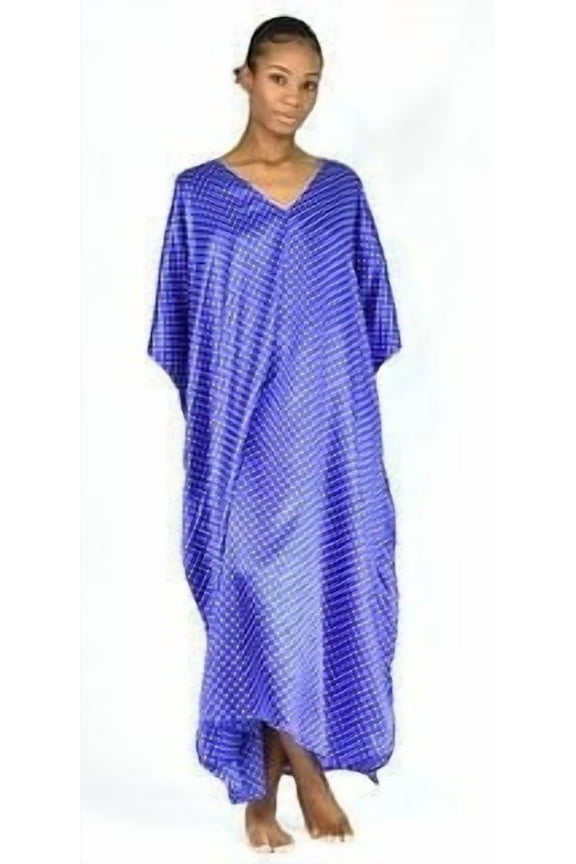 's Women's Caftan / Kaftan / Muumuu / Mumu, Blue Polka Dot Print