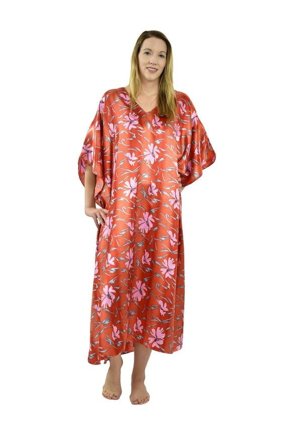 's Women's Caftan / Kaftan / Muumuu / Mumu, Red Underwater Lilies Print