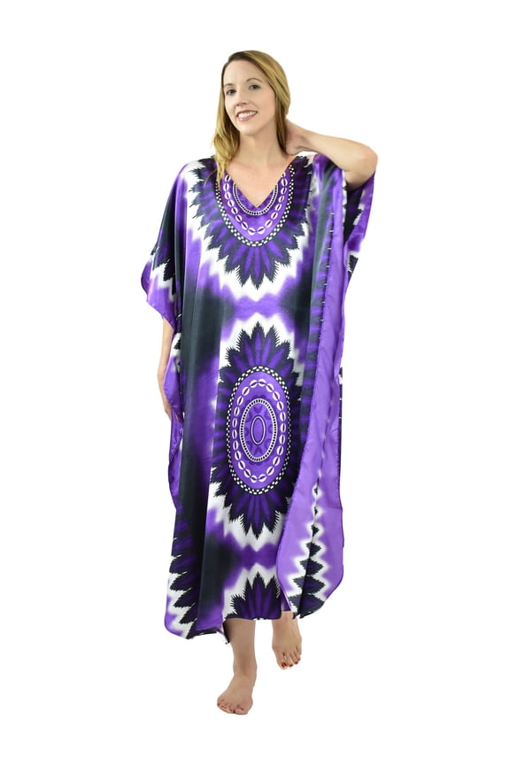 's Women's Caftan / Kaftan / Muumuu / Mumu, Violet Print