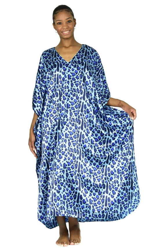 's Women's Caftan / Kaftan in Blue Animal Print, One Size, Style Caf-65BLU