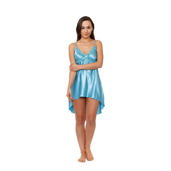 Up2date Fashion's Women's High-Low Style Chemise with Matching Lace and Bow