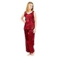thumbnail image 1 of Up2date Fashion's Women's Satin Pajama Set with Cami Top in Prints, 1 of 2