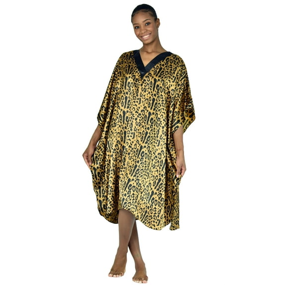 Up2date Fashion's Women's Satin Short Caftan / Kaftan, Animal Print, Style CShort-64