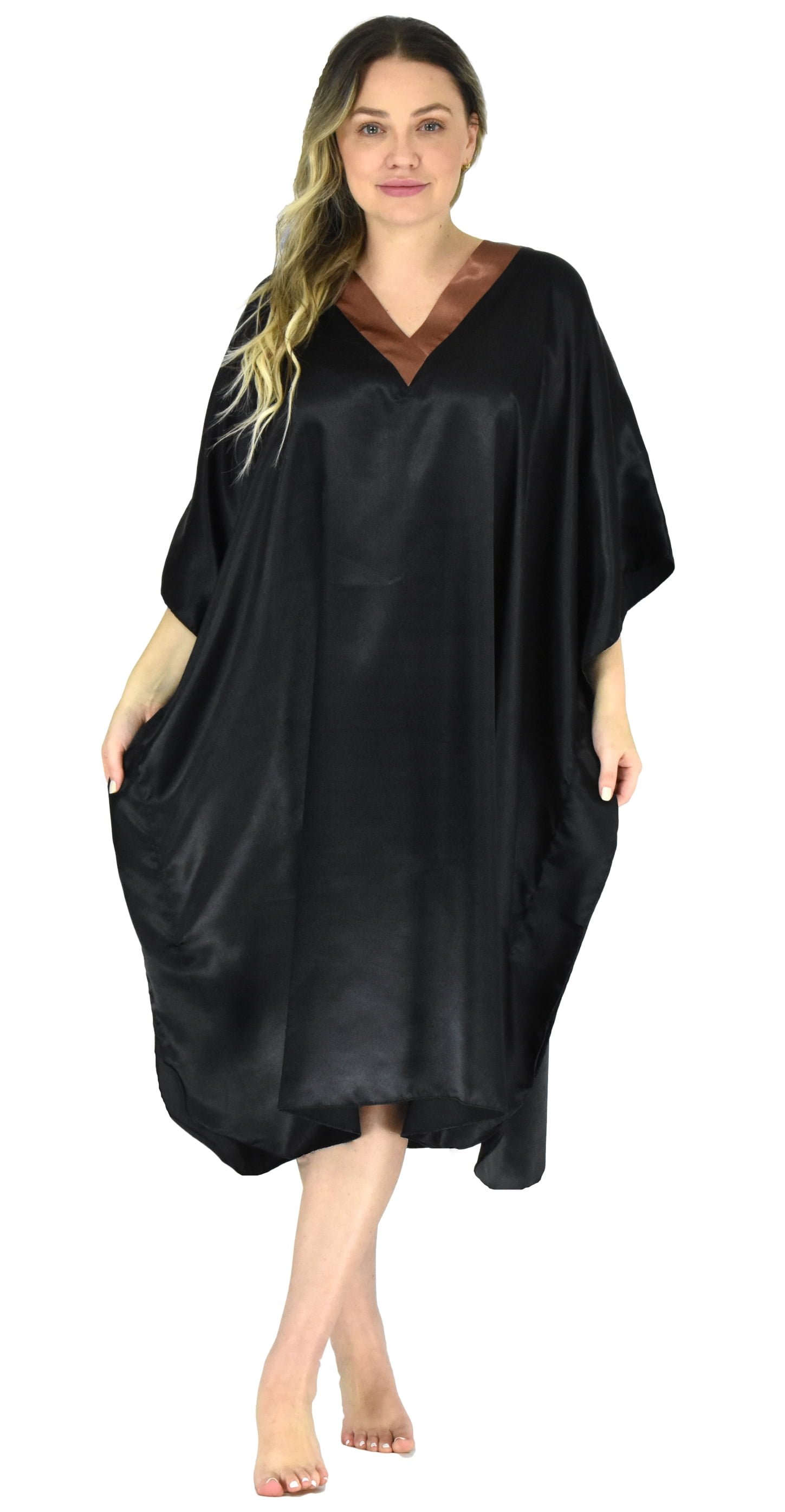 Up2date Fashion's Women's Short Caftan / Kaftan / Muumuu / Mumu, Black, Style CShort-B