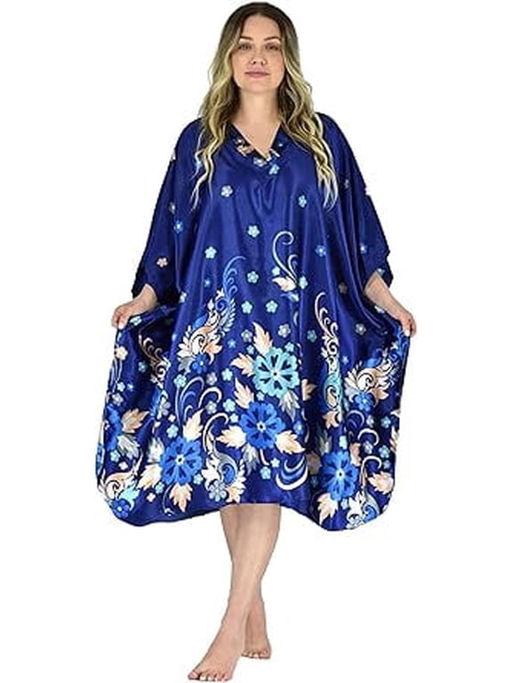 's Women's Short Caftan / Kaftan / Muumuu / Mumu, Floral Breeze Print, Style CShort-11
