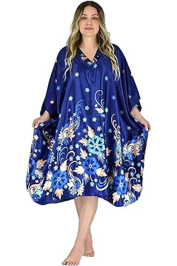's Women's Short Caftan / Kaftan / Muumuu / Mumu, Floral Breeze Print, Style CShort-11