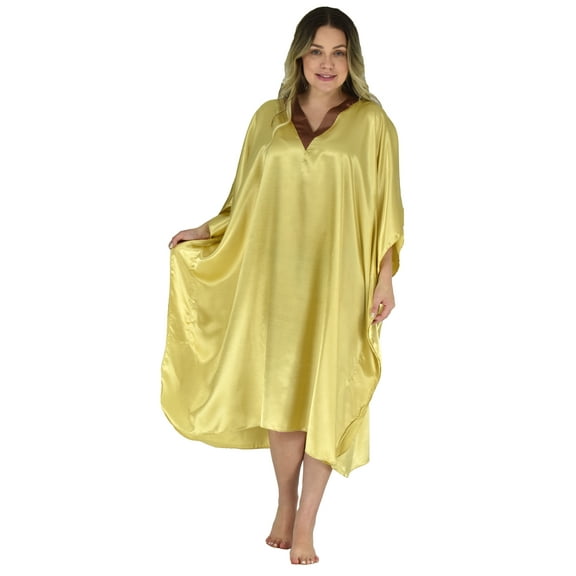 Up2date Fashion's Women's Short Caftan / Kaftan / Muumuu / Mumu, Golden, Style CShort-GD