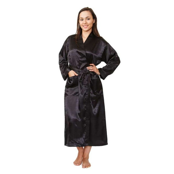 Up2date Fashion's Women's Solid-Black Long Robe