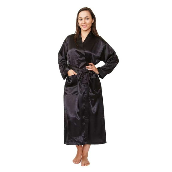Up2date Fashion's Women's Solid-Black Long Robe