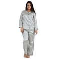 thumbnail image 1 of Up2date Fashion's Women's Striped Satin Pajamas, 1 of 3