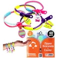 thumbnail image 1 of UpBrands 48 Easter Egg Fillers Zipper Bracelets - Party Favors for Kids Bulk Set, Kit for Birthday, Goodie Bags & Pinata Filler, Easter Basket Stuffers, Fidget Toys, Sensory Friendship Jewelry, 1 of 12