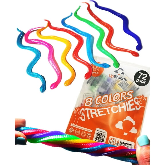 UpBrands 72 Easter Egg Basket Stuffers Stretchy Snake Toys, Pinata Fillers