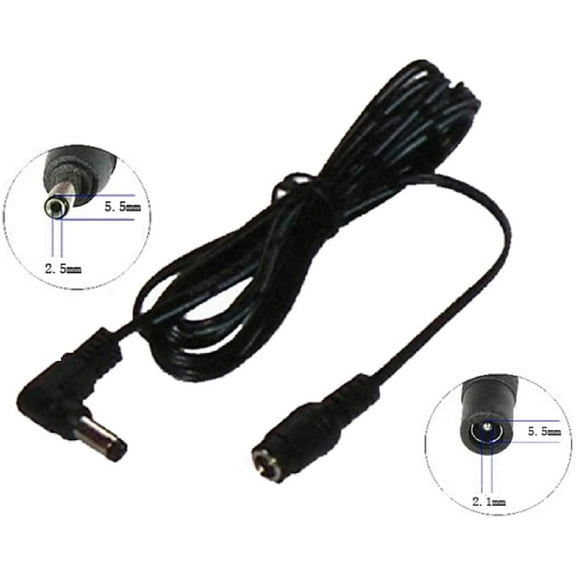 DC 18V 15V 12V 9V 7.5V 6V 5V Barrel Round Plug 6 ft 1.8m Extender Extension Cord Power Cable Compatible AC Adapter Power Supply Charger Female Jack 5.5mm x 2.1mm Male end OD 5.5mm ID 2.5mm