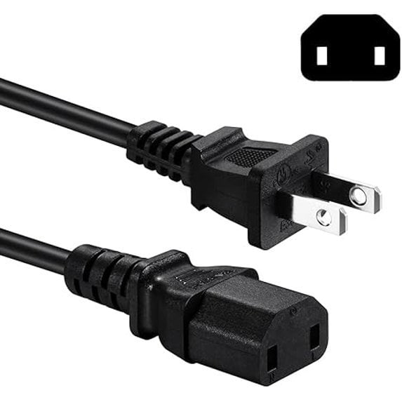 5FT Replacement AC Power Cord Compatible with TCL Roku R635 55R635 65R625 65R635 75R635 75S431 75S435 75-R635 4K Mini-LED QLED Smart TV