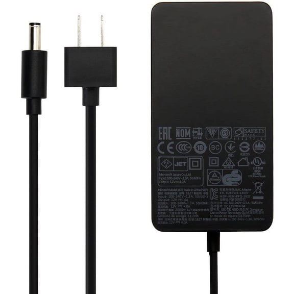 12V 4A Replacement AC/DC Adapter Compatible with Microsoft Surface Pro 1 2 3 4 1617 G5Y-00001 N5Z-00001 1664 3QM-00001 3Q9-00001 Docking Station 1627 Power Supply