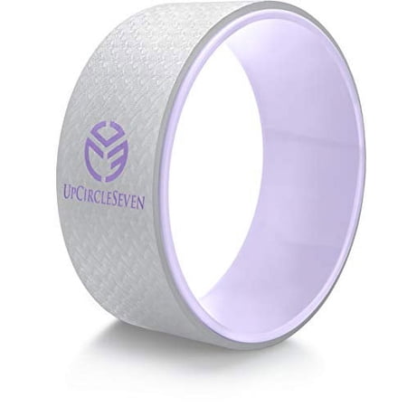UpCircleSeven Yoga Wheel - [Pro Series] Strongest & Most Comfortable Yoga Prop Wheel - Perfect for Back Pain Stretching & Backbends, 12 x 5 IN (Grey / Purple)