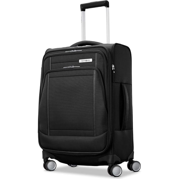UpLIFT Lightweight Softside Carry-On Luggage with Spinner Wheels - Expandable - Airline-Approved, Polyester Soft Suitcase for Ultra Light Travel - Black