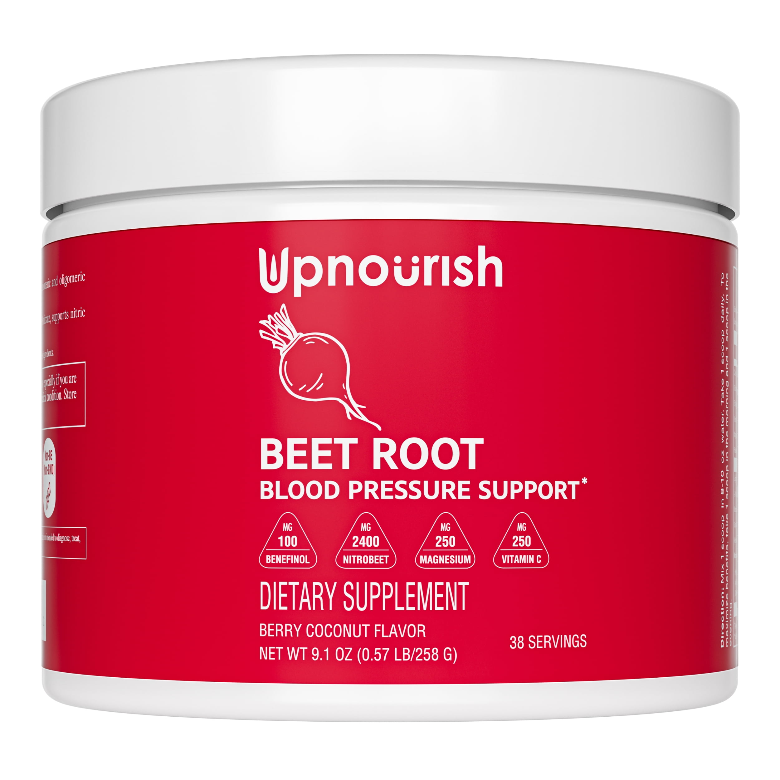 UpNourish Beet Root Powder Blood Pressure Support Supplement, Beet