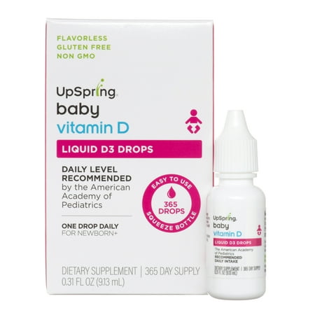 UpSpring Baby Vitamin D Drops for Infants, 365 Drops