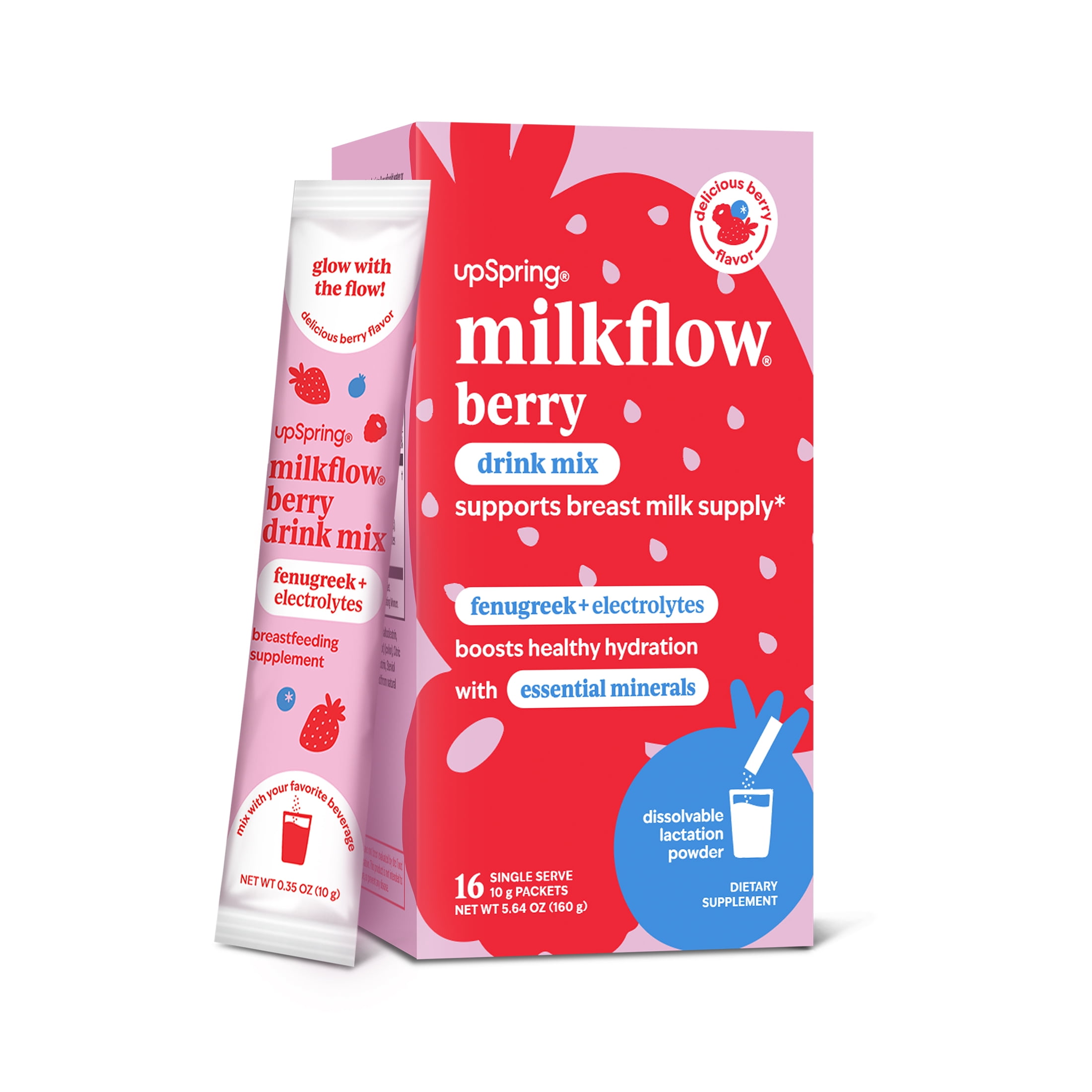 Printemps バブルリング(berry milk) UpSpring Breastfeeding Support Drink Mix with Fenugreek