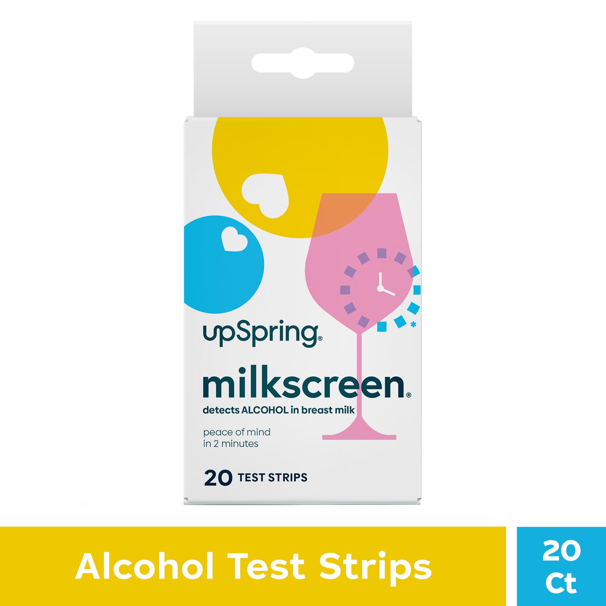 UpSpring Milkscreen Alcohol Detection Test Strips for Breastfeeding, Results in 2 Minutes, 20 Count
