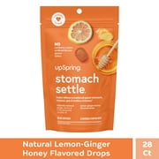 UpSpring Stomach Settle Nausea Relief Drops, Lemon Ginger Honey Flavor, 28 Count