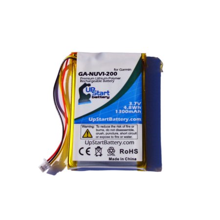 UpStart Battery Garmin Nuvi 252W Battery - Replacement for Garmin GPS Navigator Battery (1300mAh, 3.7V, Lithium Polymer)