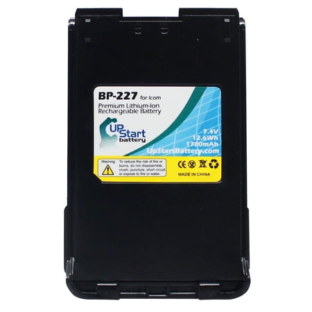 UpStart Battery Icom IC-F51 Battery Replacement - For Icom BP-227, BP-227Li Two-Way Radio Battery (1700mAh, 7.4V, Lithium-Ion)