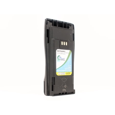 UpStart Battery Motorola CP380 Battery with Clip - Replacement for Motorola NNTN4851 Two-Way Radio Battery (1200mAh, 7.5V, NI-CD)