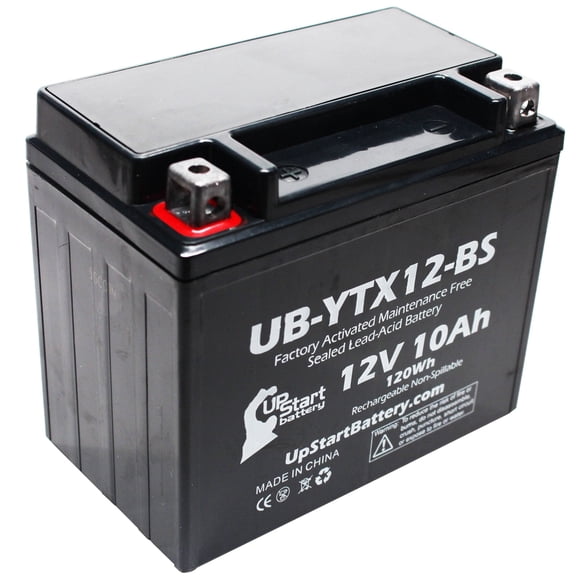 UpStart Battery Replacement 2012 Triumph America 865 CC Factory Activated, Maintenance Free, Motorcycle Battery - 12V, 10Ah, UB-YTX12-BS