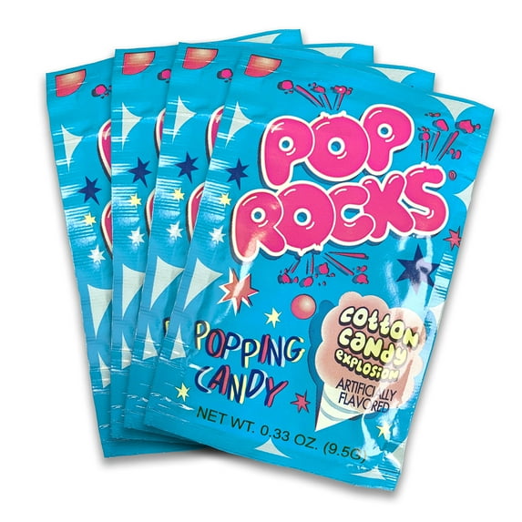 UpTop Treats Cotton Candy POP ROCKS Candy | Includes 4 Individual Packs of Cotton Candy Flavored Mini Rock Popping CandiesRDC42
