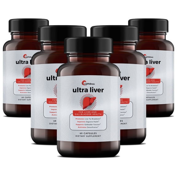 UpWellness Ultra Liver Supplement for Liver Support and Gallbladder Support - TMG & NAC Milk Thistle - Liver Cleanse Detox & Repair - 5 Pack