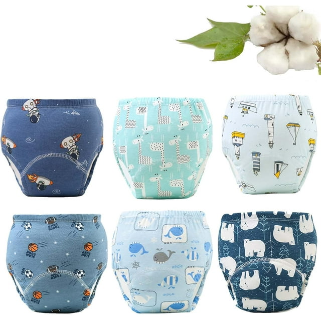 Upairy Training Pants for Boys and Girls, Up Airy Potty Training Underwear, 100% Cotton Washable Underwear (6PCS-C,Small)