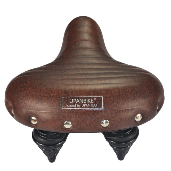 Upanbike Bike saddle Wide Bike Seat for Men Women Comfort Bike Seat Cushion Synthetic Leather, Brown