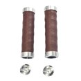 thumbnail image 1 of Upanbike Mountain Bike Grips Lock on Synthetic Leather Bicycle Handlebar Grips Coffee, 1 of 7