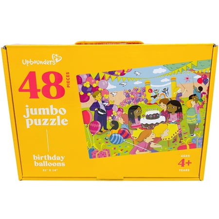 Upbounders Birthday Balloons - Jumbo Puzzle for Kids, 48 Pieces, Ages 4-8 (Multicultural)