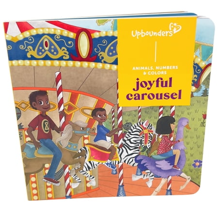 Upbounders Carousel Animals, Numbers & Colors - Kids Board Book, Ages 2-5