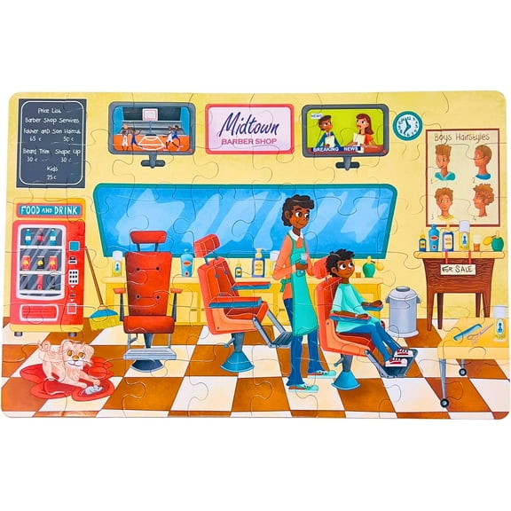 Upbounders a Day at the Barbershop 48 Piece Puzzle (Other)