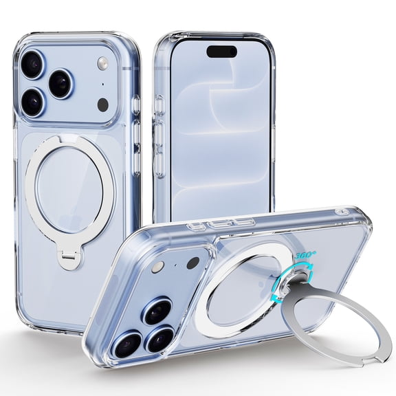 Upcommon Flex Stand Case for iPhone 18 Pro / 17 Pro, 360° Rotatable Kickstand, MagSafe Compatible, Clear